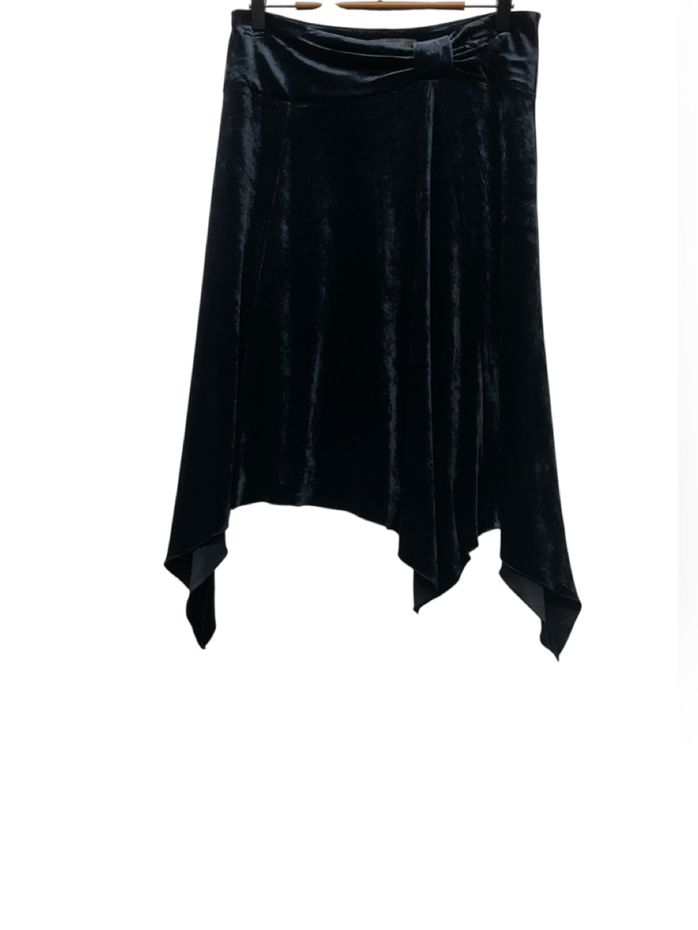 Y2K Express Black Asymmetrical Velour Skirt Size Small whimsigoth Grunge Fairy